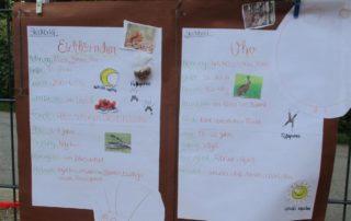 Plakat über Eichhörnchen und Uhu